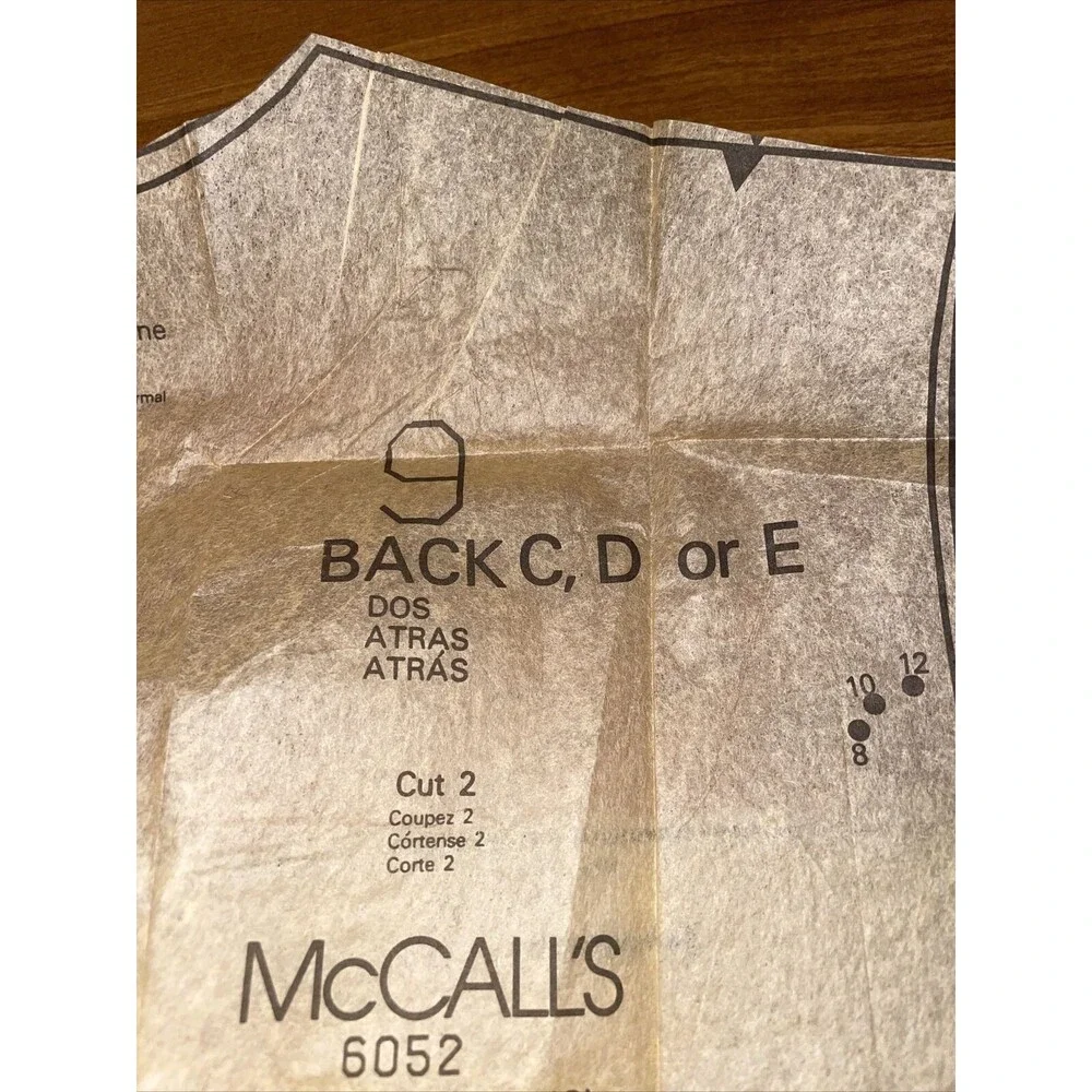 90s SIZES 8 10 12 McCalls 6052 Misses Dresses *HAS BEEN CUT*